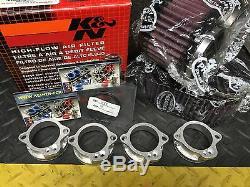 SUZUKI GSXR 750 1100 Keihin FCR Flat Slide Carburetor Adapters + K&N Filter Kit